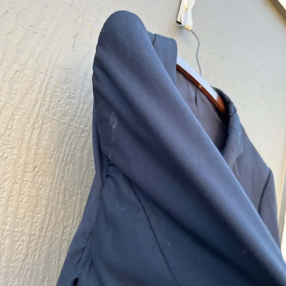 Ermenegildo Zegna 3 Button Off Black Wool Blazer
